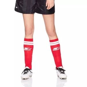 Starter Unisex Youth Soccer Socks Red & White Stripe, M (Youth Shoe Size 4-9.5)